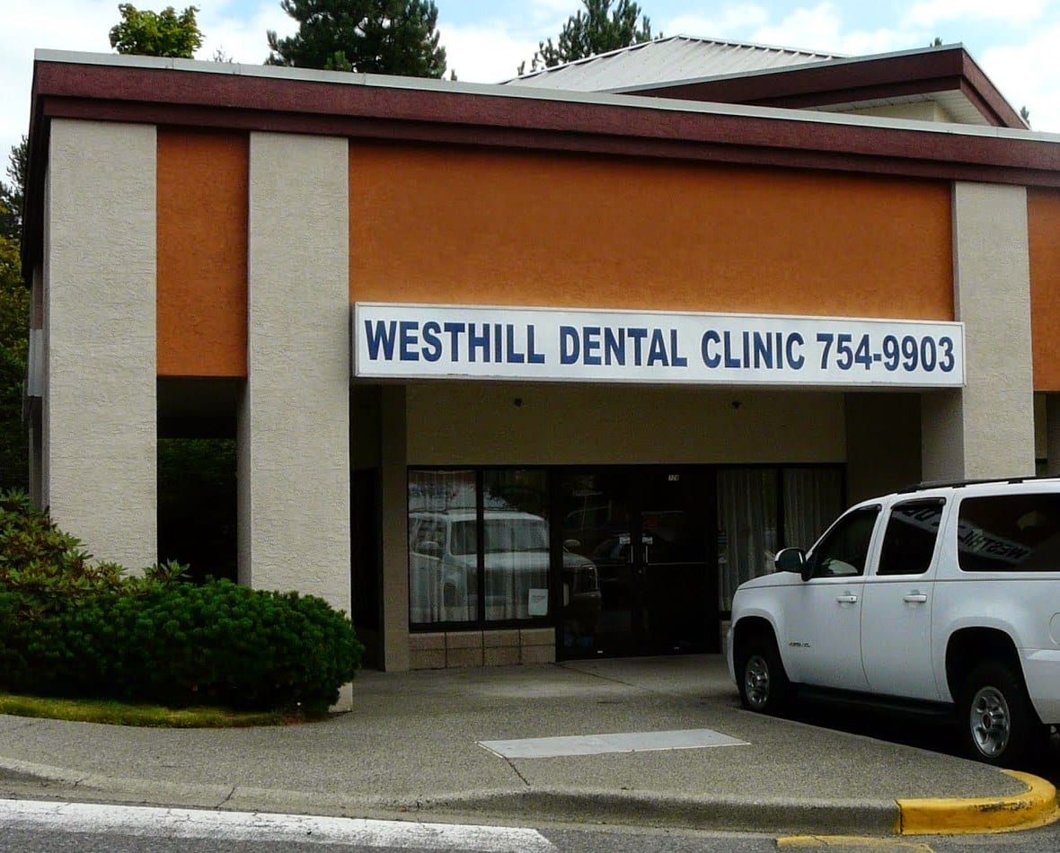 The Westhill Dental Clinic storefront in the Westhill Centre on Bowen Road, Nanaimo